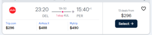 Cheap flight from New Delhi to Perth