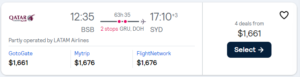 Cheap flight from Brasília to Sydney