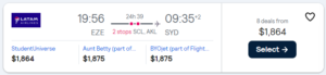 Cheap flight from Buenos Aires  to Sydney